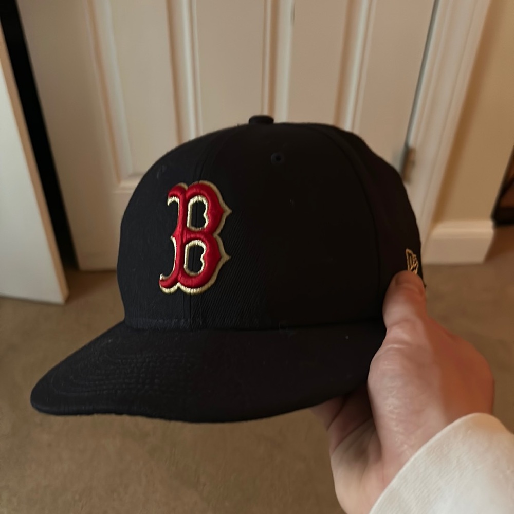 New Era Boston Red Sox Fitted Hat with 2018 World Series Champions patch